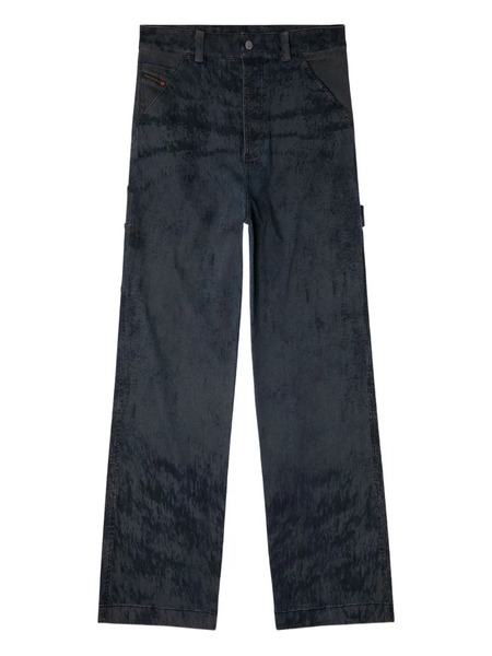  Diesel Paint-splatter Utility-pocket Trousers - Black 