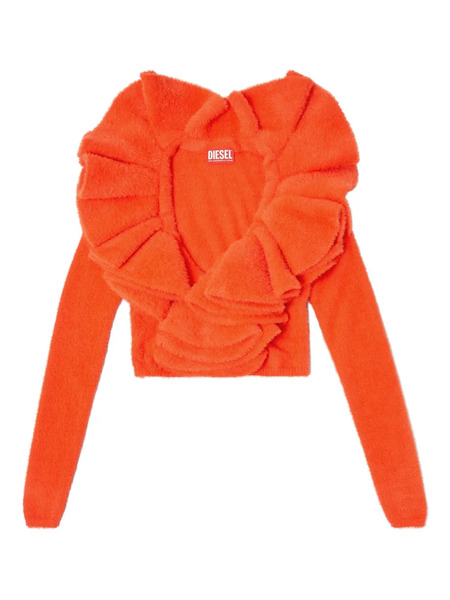  Diesel Plush Ruffled Cardigan - Orange 