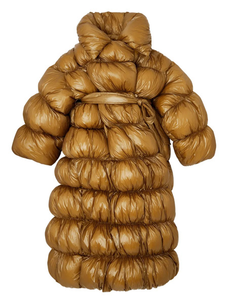  Diesel Quilted Belted Long Coat - Yellow 