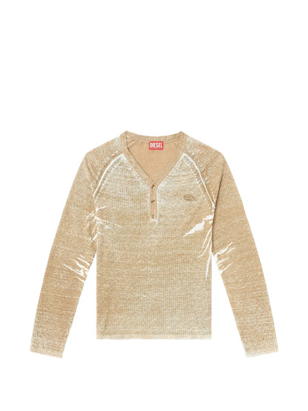  Diesel Ribbed V-neck Sweater - Neutrals 