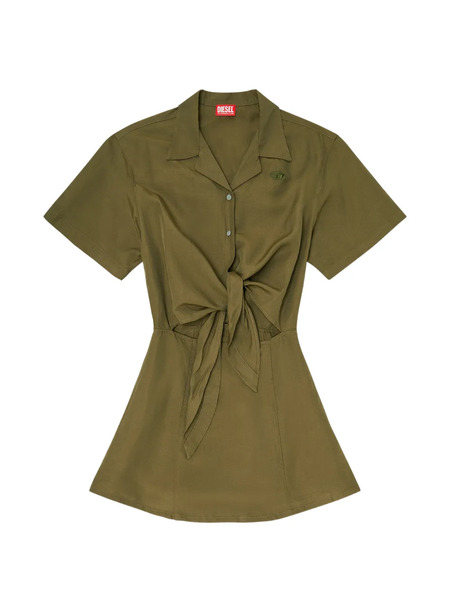  Diesel Stall Tie-front Mini Dress - Green 