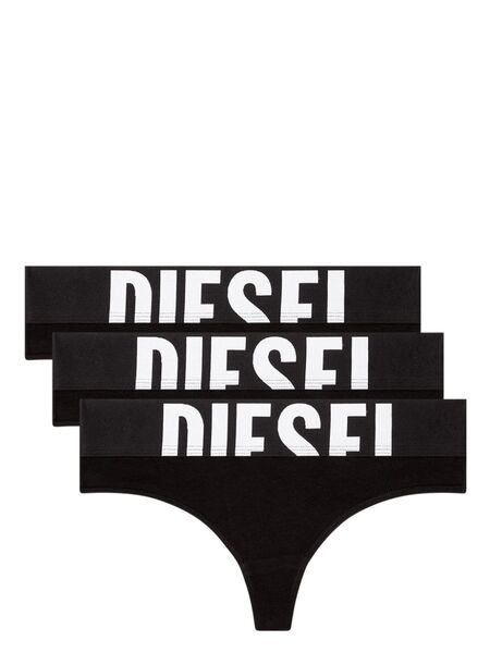  Diesel Stars Thong (pack Of Three) - Black 