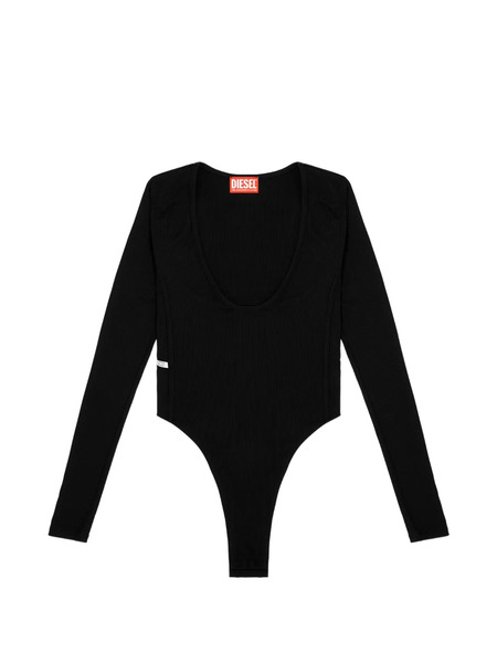  Diesel T-bodyn Ribbed Scoop-neck Bodysuit - Black 