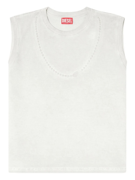 Diesel T-embej Embossed Chain Sleeveless T-shirt - Neutrals 