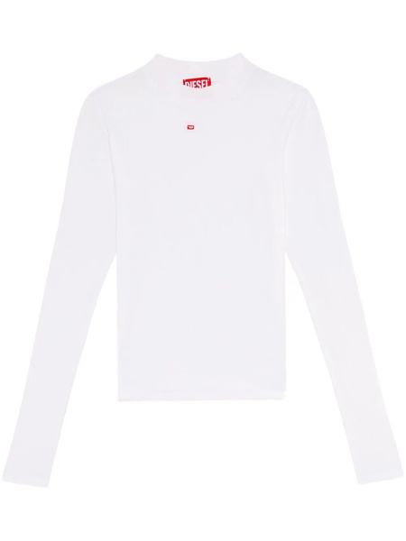  Diesel T-mokky-ls-microdiv Mock-neck Top - White 