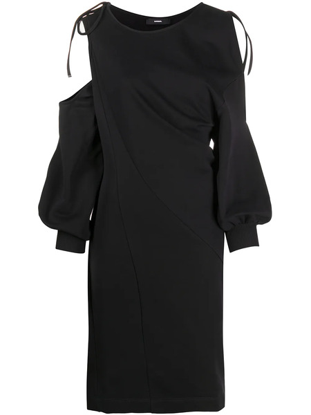  Diesel Twist-draped Cold-shoulder Dress - Black 