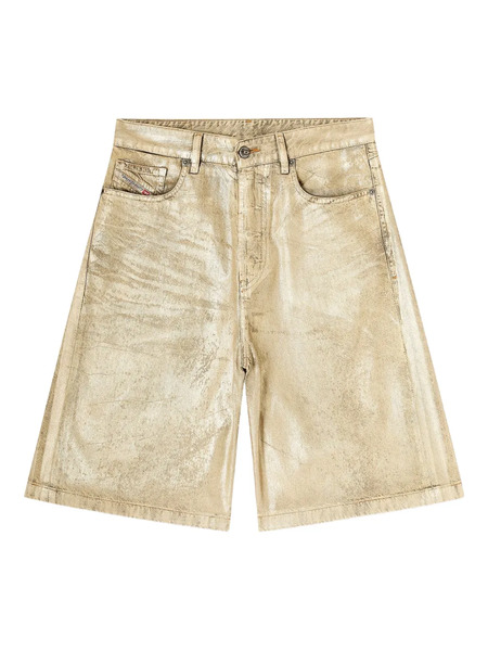  Diesel X Karol G De-sire Metallic-effect Denim Shorts - Gold 