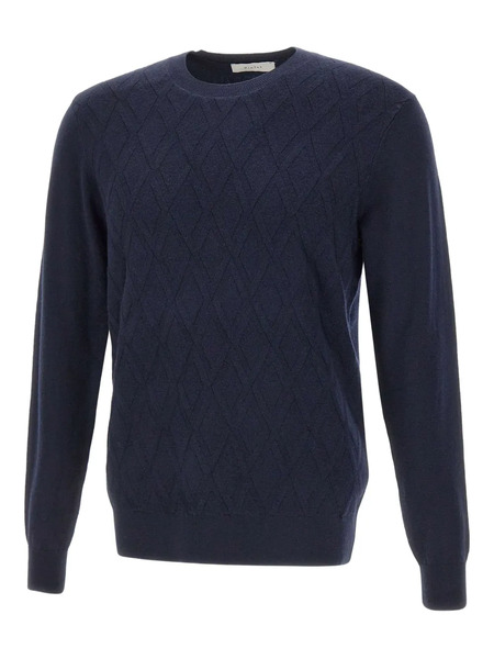  Diktat Diamond-pattern Sweater - Blue 