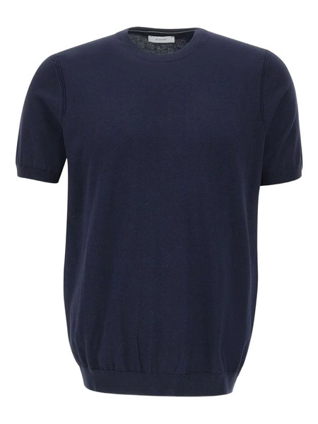  Diktat Short-sleeve Ribbed-edge Sweater - Blue 