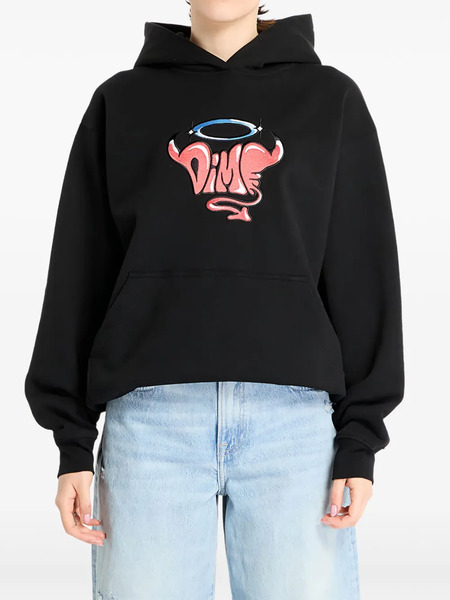  Dime Logo-embroidered Hoodie - Black 