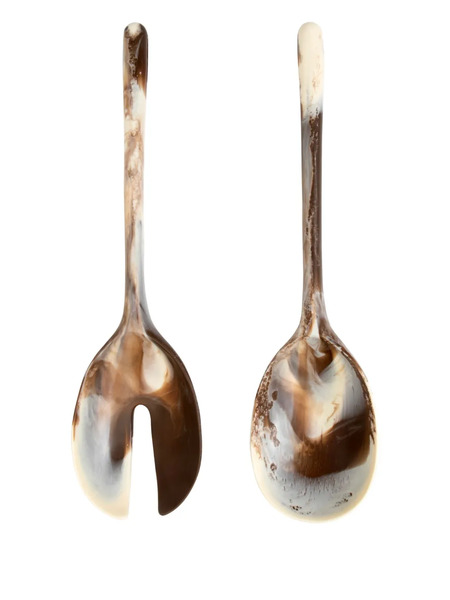  Dinosaur Designs Marble-effect Servers - Brown 