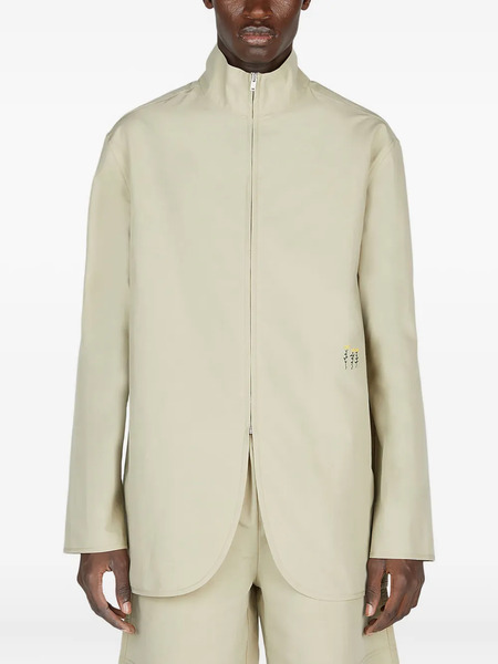  Diomene High-neck Embroidered Jacket - Neutrals 