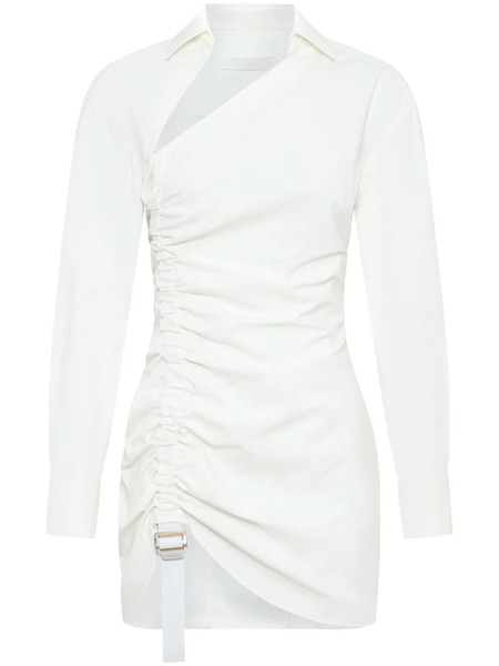  Dion Lee Asymmetric Gathered Mini Dress - White 
