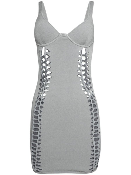  Dion Lee Braid-embellished Mini Dress - Grey 