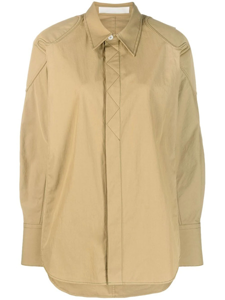  Dion Lee Contrast Stitching Shirt Jacket - Neutrals 