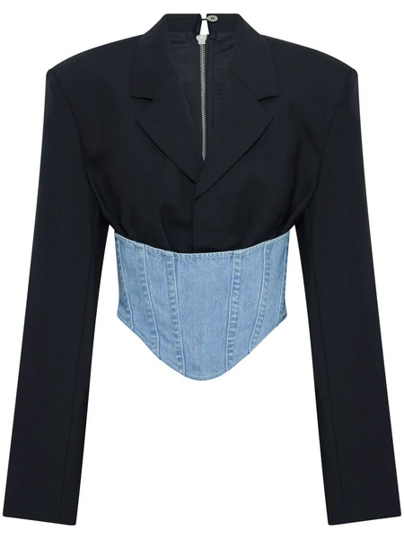  Dion Lee Cropped Corset-style Blazer - Black 
