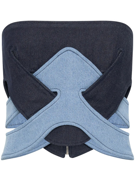  Dion Lee Darted Denim Corset - Blue 