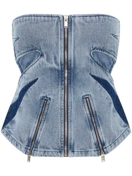  Dion Lee Darted Denim Corset - Blue 