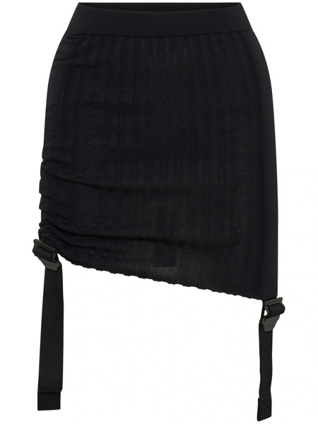  Dion Lee Gathered Ribbed-knit Miniskirt - Black 