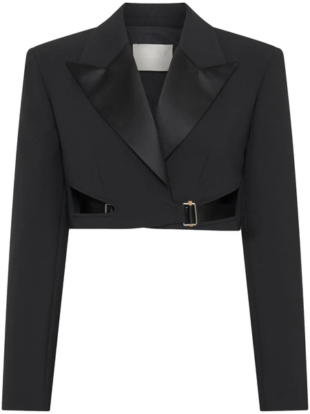  Dion Lee Interlock Tuxedo Cropped Blazer - Black 