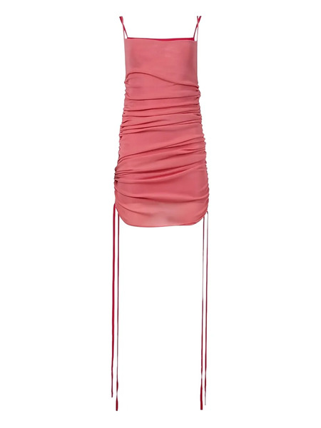  Dion Lee Ribbed Drawstring Dress - Pink 