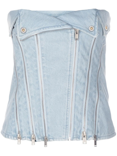  Dion Lee Strapless Denim Top - Blue 