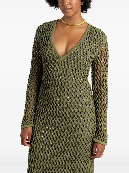  Diotima Embellished Open-knit Midi Dress - Green 