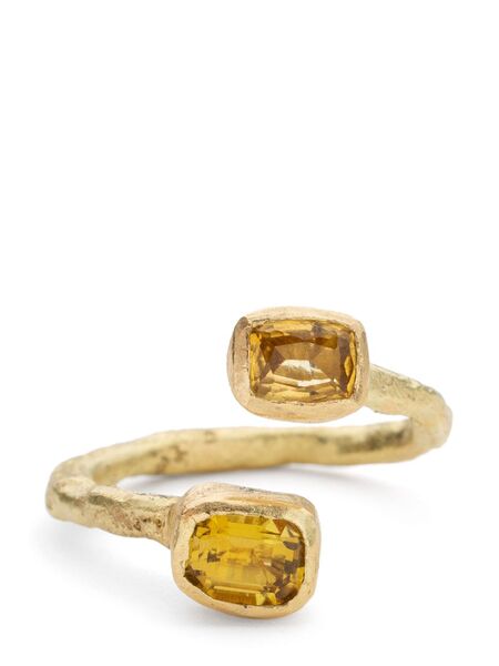  Disa Allsopp 18k Yellow Gold Double Citrine Ring 