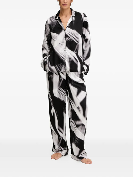  Dkny Abstract Print Pajama Set - Black 