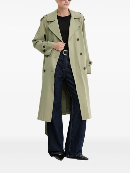  Dkny Belted Double-breasted Trench Coat - Green 