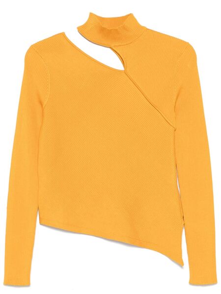  Dkny Cut-out Ribbed Sweater - Yellow 
