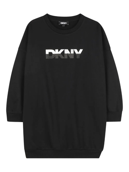  Dkny Kids Logo-embroidered Dress - Black 