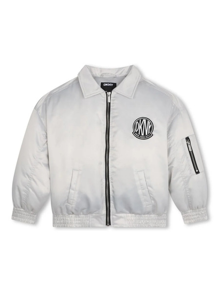  Dkny Kids Logo-patch Puffer Jacket - Silver 