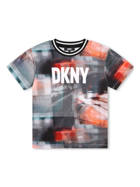  Dkny Kids Logo-print Abstract-print T-shirt - Grey 