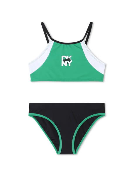  Dkny Kids Logo-print Bikini Set - Green 