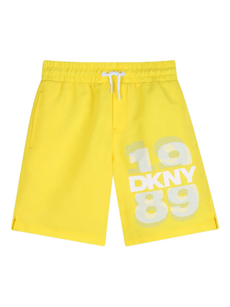  Dkny Kids Logo-print Swim Shorts - Yellow 
