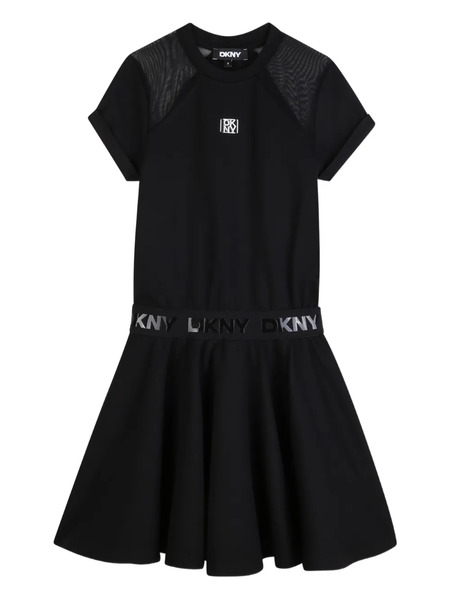 Dkny Kids Mesh-panel A-line Dress - Black 