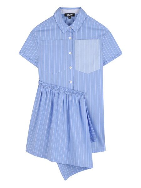  Dkny Kids Striped Asymmetric Dress - Blue 