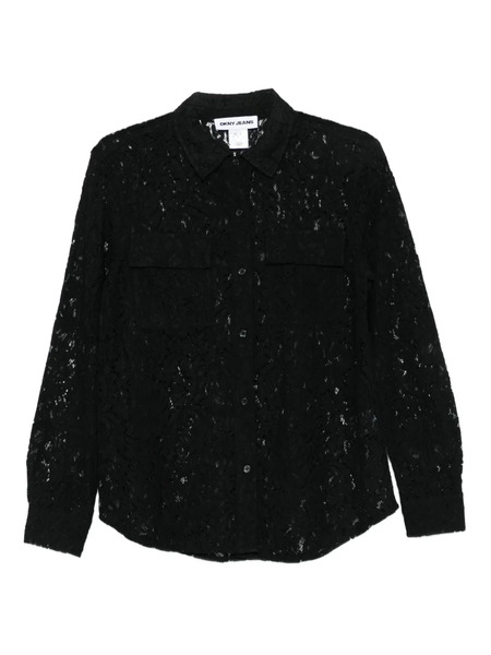  Dkny Lace Long-sleeve Shirt - Black 