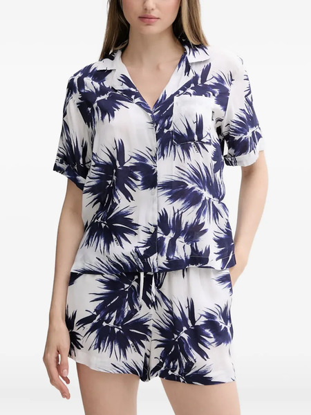  Dkny Leaf-print Pajama Set - White 