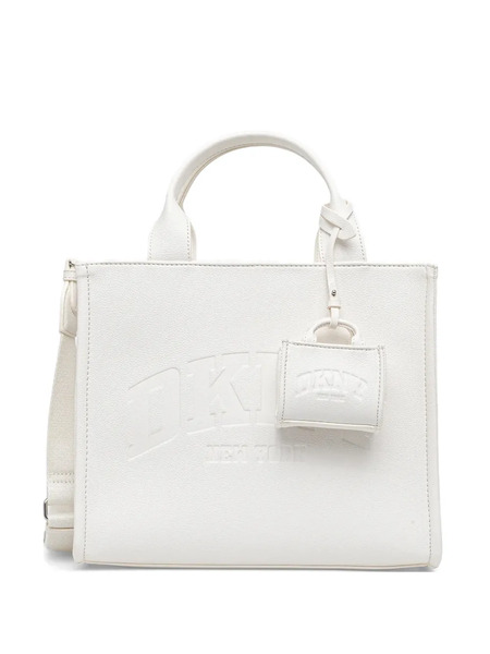  Dkny Logo-embossed Charm Tote Bag - White 