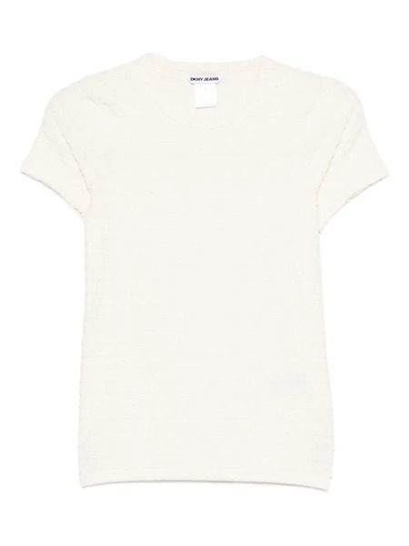  Dkny Logo-jacquard T-shirt - Neutrals 