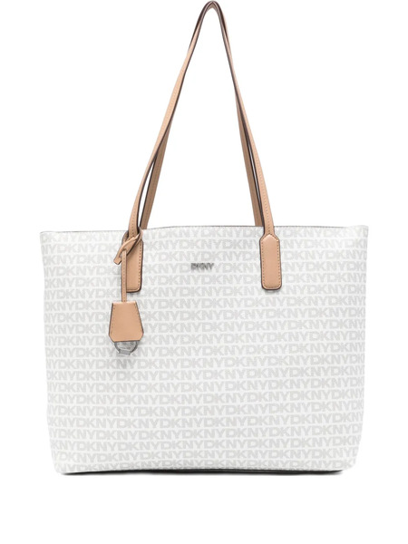  Dkny Medium Logo-pattern Tote Bag - White 