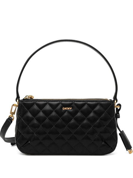  Dkny Quilted Leather Shoulder Bag - Black 