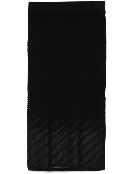  Dkny Ribbed Seamless Midi Skirt - Black 