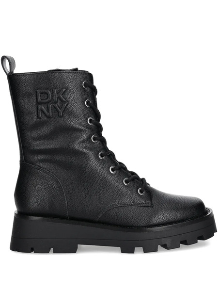  Dkny Sejal Lace-up Lug-sole Boots - Black 