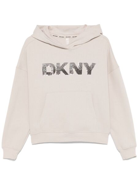  Dkny Sequin-logo Hoodie - Neutrals 