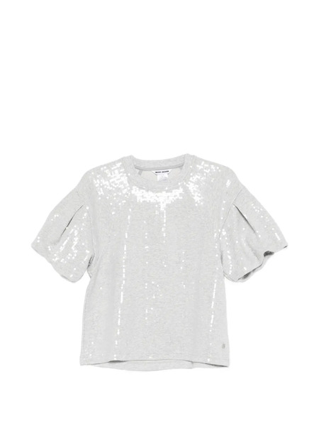  Dkny Sequins Puff-sleeves T-shirt - Grey 