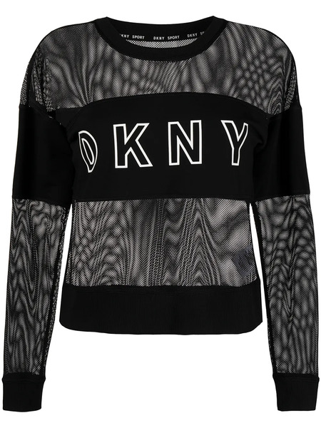  Dkny Sheer Panel T-shirt - Black 