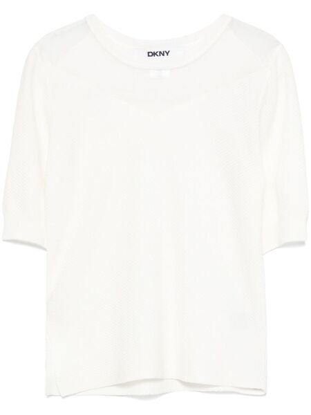  Dkny Sheer-panel T-shirt - White 